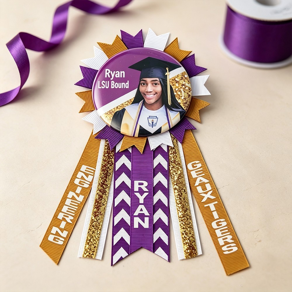 Personalized Sports Brag Button Custom Athlete Photo and Team Spirit Pin for Game Day and Senior Night