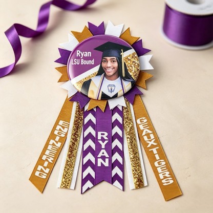 Personalized Sports Brag Button Custom Athlete Photo and Team Spirit Pin for Game Day and Senior Night