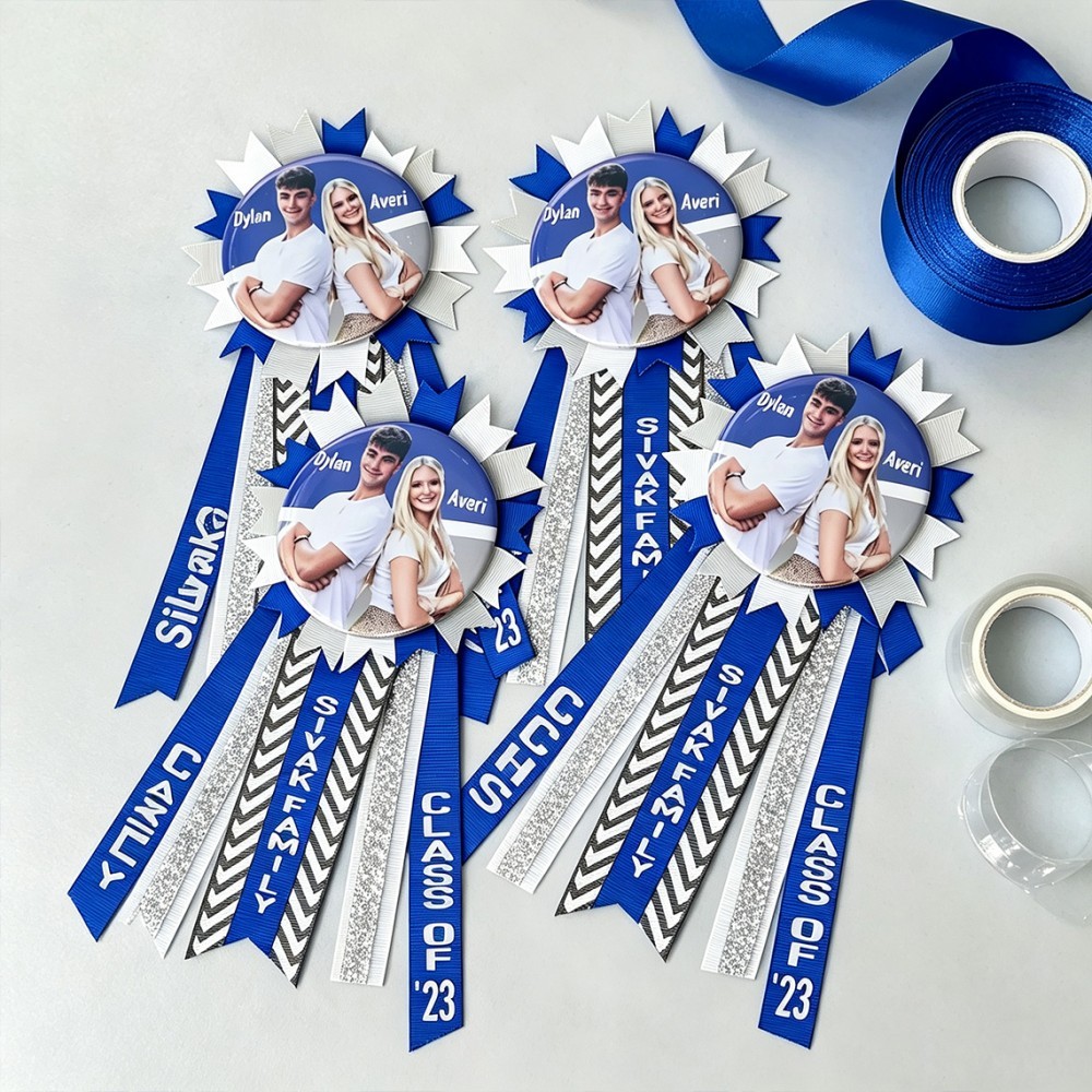 Personalized Sports Brag Button Custom Athlete Photo and Team Spirit Pin for Game Day and Senior Night