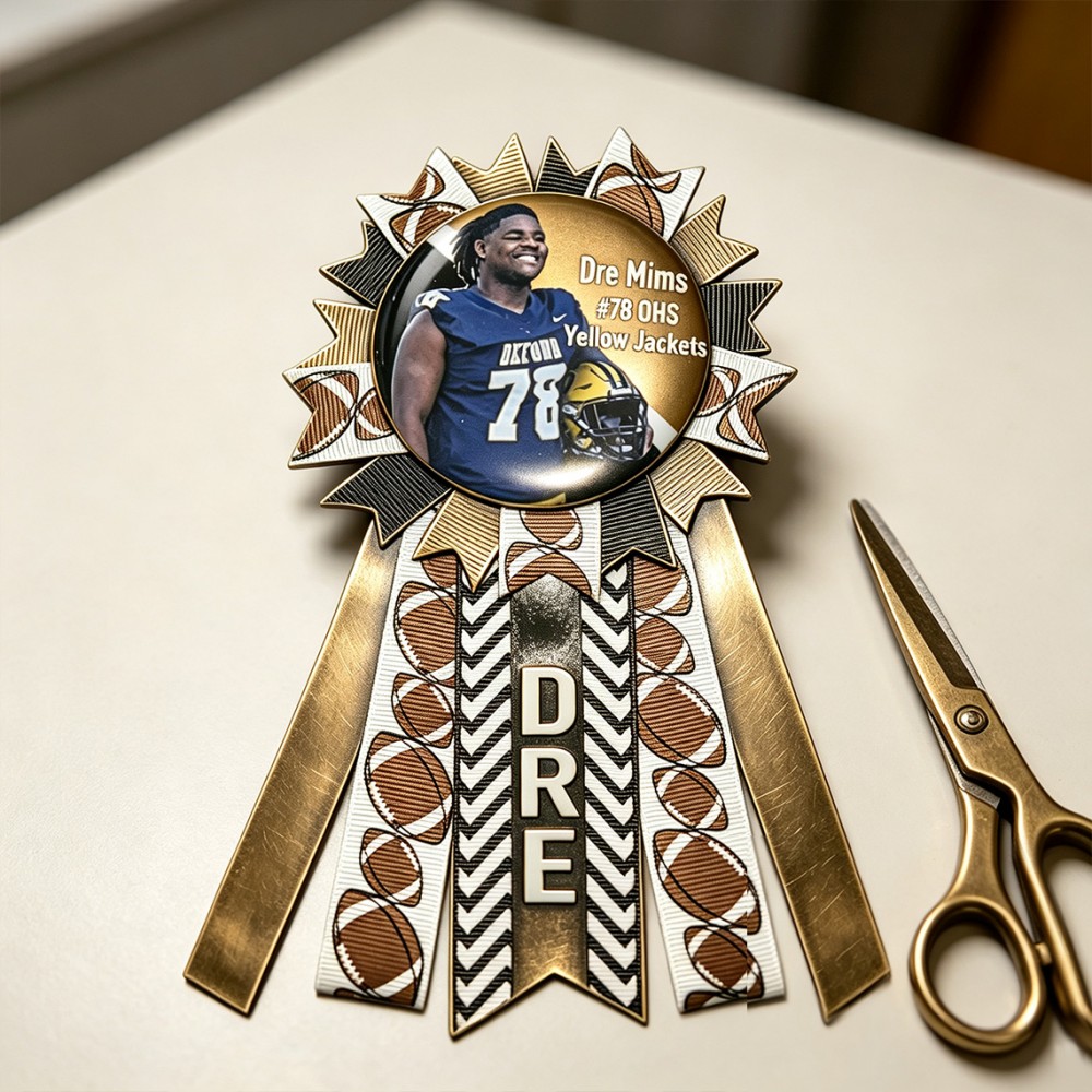 Personalized Sports Brag Button Custom Athlete Photo and Team Spirit Pin for Game Day and Senior Night