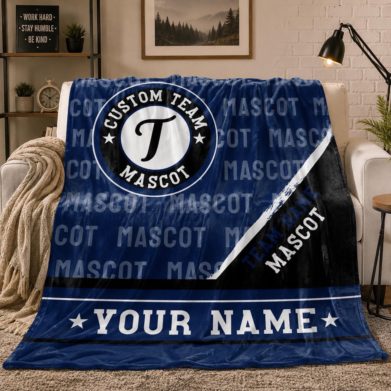 Personalized Sports Team Blanket – Custom Mascot & Name