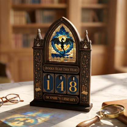 Personalized Fantasy Book Tracker Wooden Reading Counter Custom Night Court Library Decor for Book Lovers