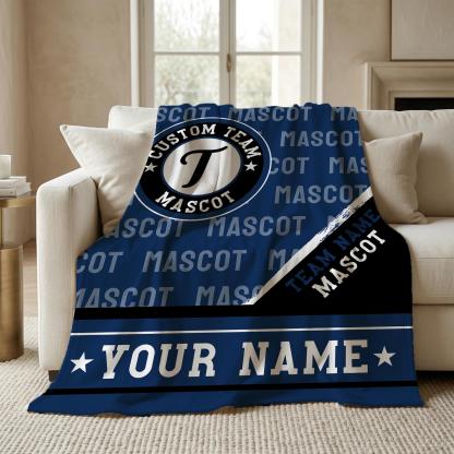 Personalized Sports Team Blanket – Custom Mascot & Name