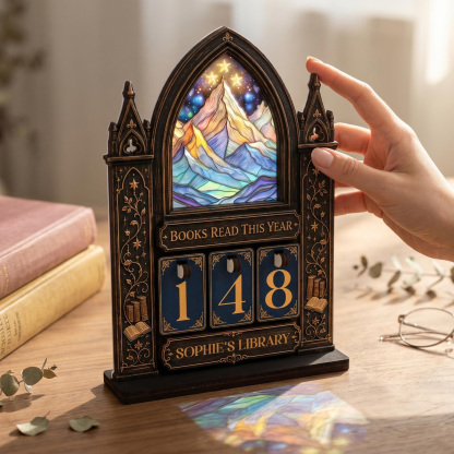 Personalized Fantasy Book Tracker Wooden Reading Counter Custom Night Court Library Decor for Book Lovers