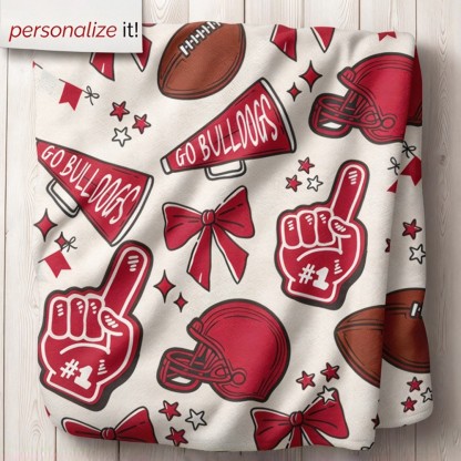 Personalized Football Team Blanket, Custom Football Player Blanket, Football Mom Gift