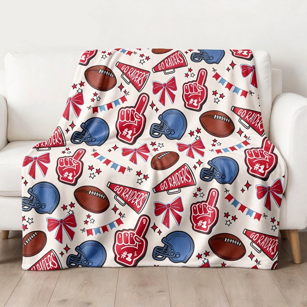 Personalized Football Team Blanket, Custom Football Player Blanket, Football Mom Gift