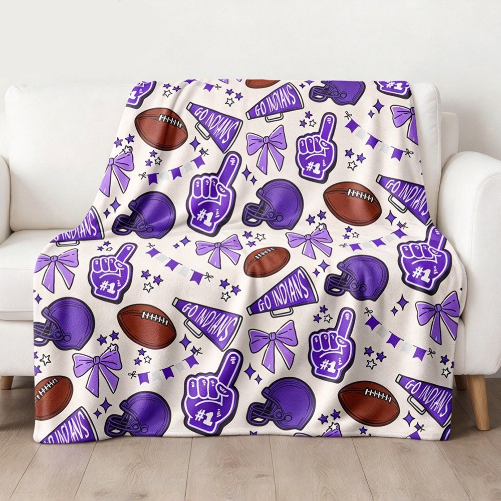 Personalized Football Team Blanket, Custom Football Player Blanket, Football Mom Gift