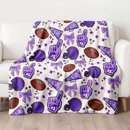 Personalized Football Team Blanket, Custom Football Player Blanket, Football Mom Gift