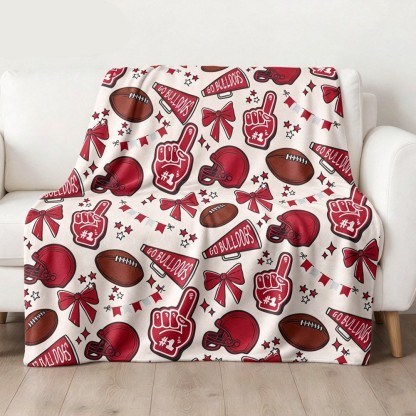 Personalized Football Team Blanket, Custom Football Player Blanket, Football Mom Gift