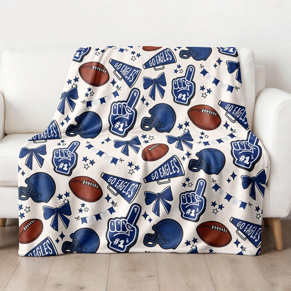 Personalized Football Team Blanket, Custom Football Player Blanket, Football Mom Gift