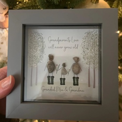 Personalized Grandparents Pebble Picture Custom Grandchildren Gift for Grandma and Grandpa