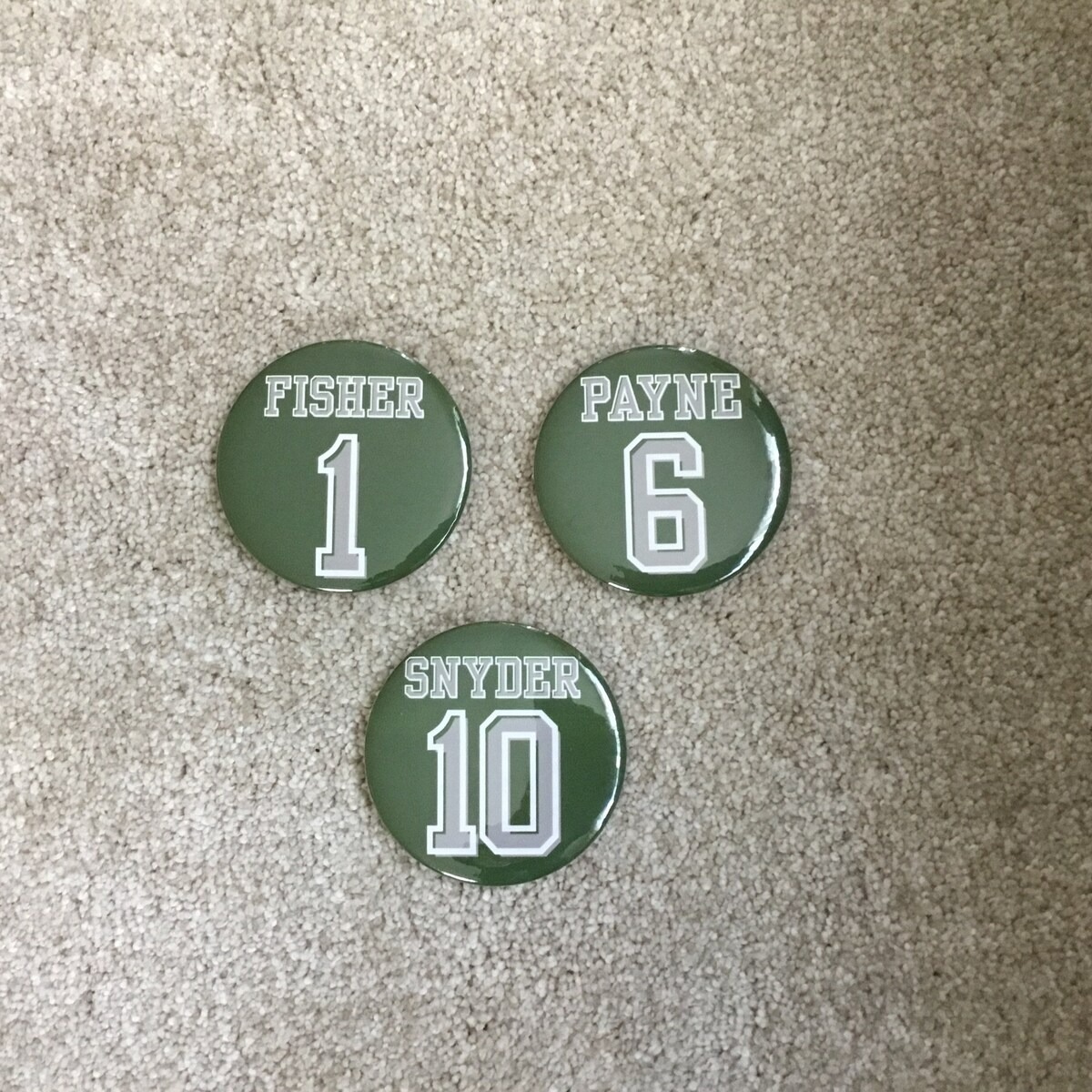 Personalized Sports Button Custom Last Name and Jersey Number Game Day Pin for Athletes and Fans