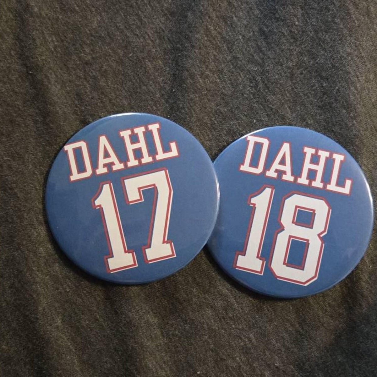 Personalized Sports Button Custom Last Name and Jersey Number Game Day Pin for Athletes and Fans