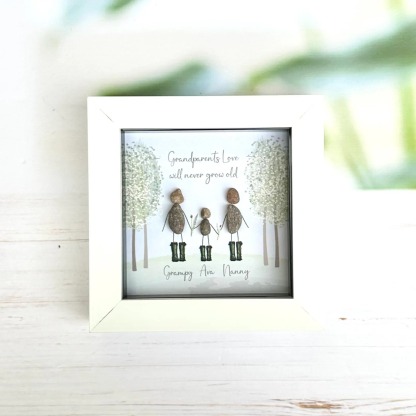 Personalized Grandparents Pebble Picture Custom Grandchildren Gift for Grandma and Grandpa