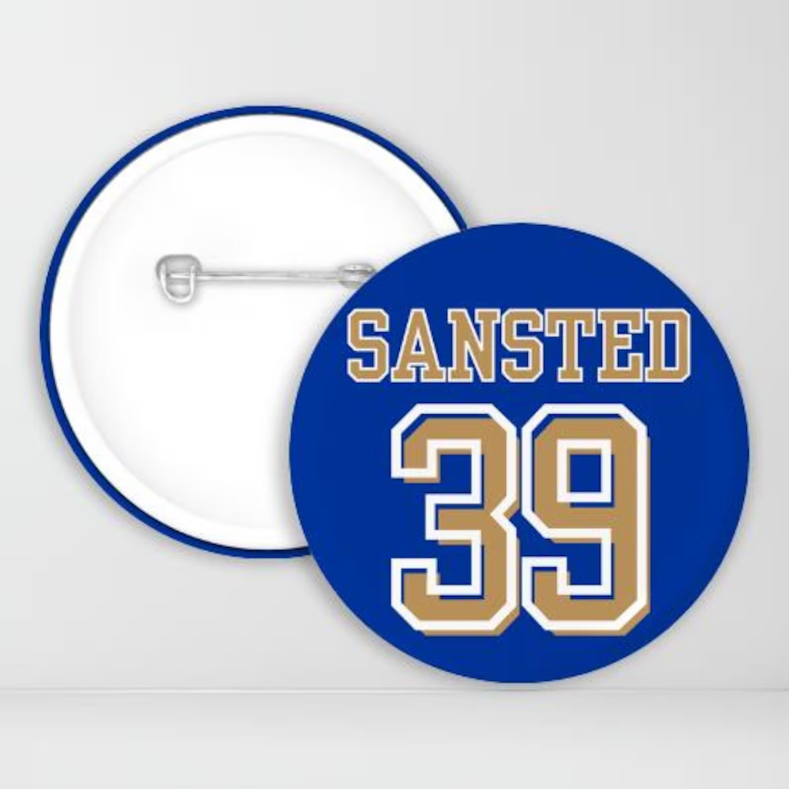 Personalized Sports Button Custom Last Name and Jersey Number Game Day Pin for Athletes and Fans