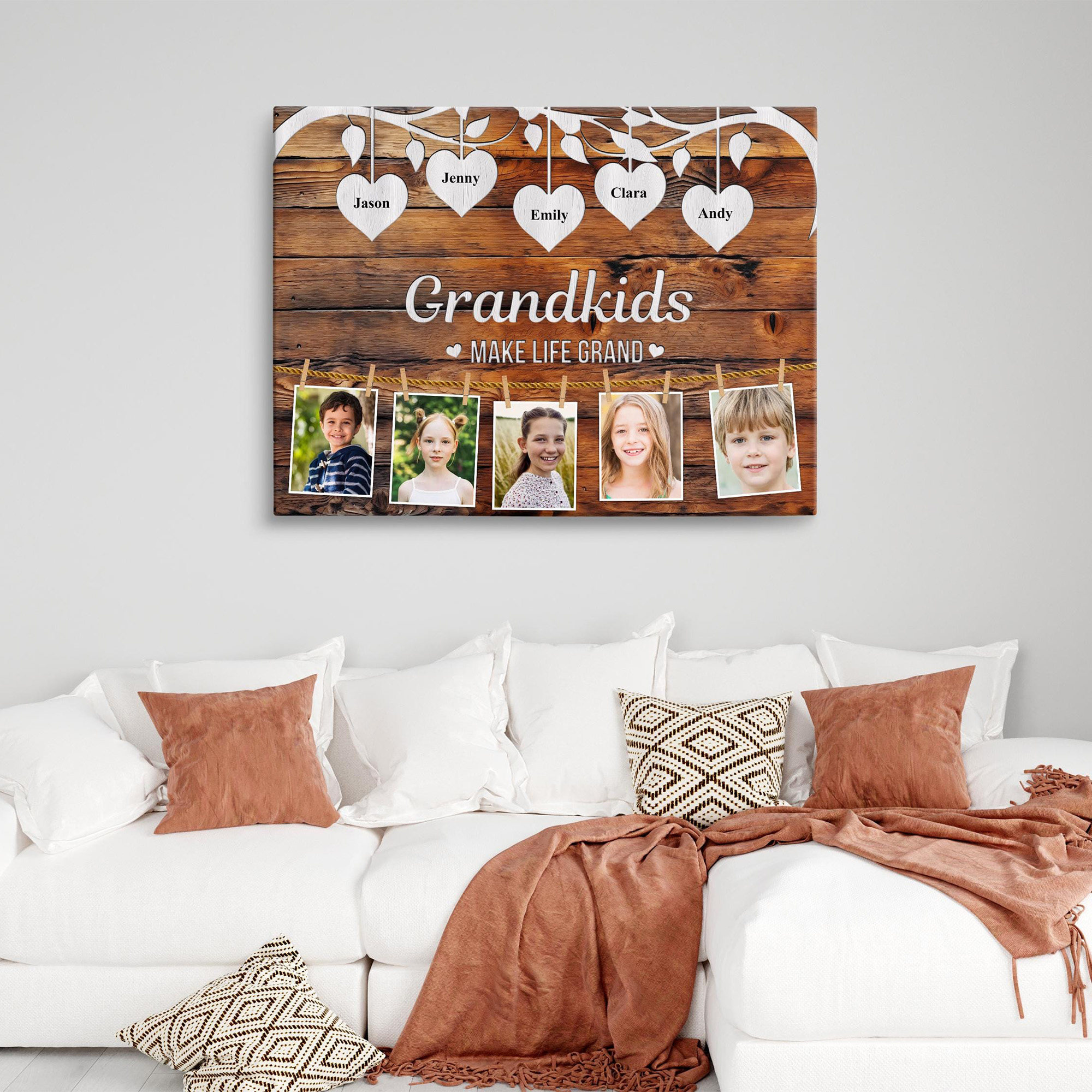 Personalized Photo Collage Gift for Grandparents Custom Family Picture Frame for Grandma and Grandpa