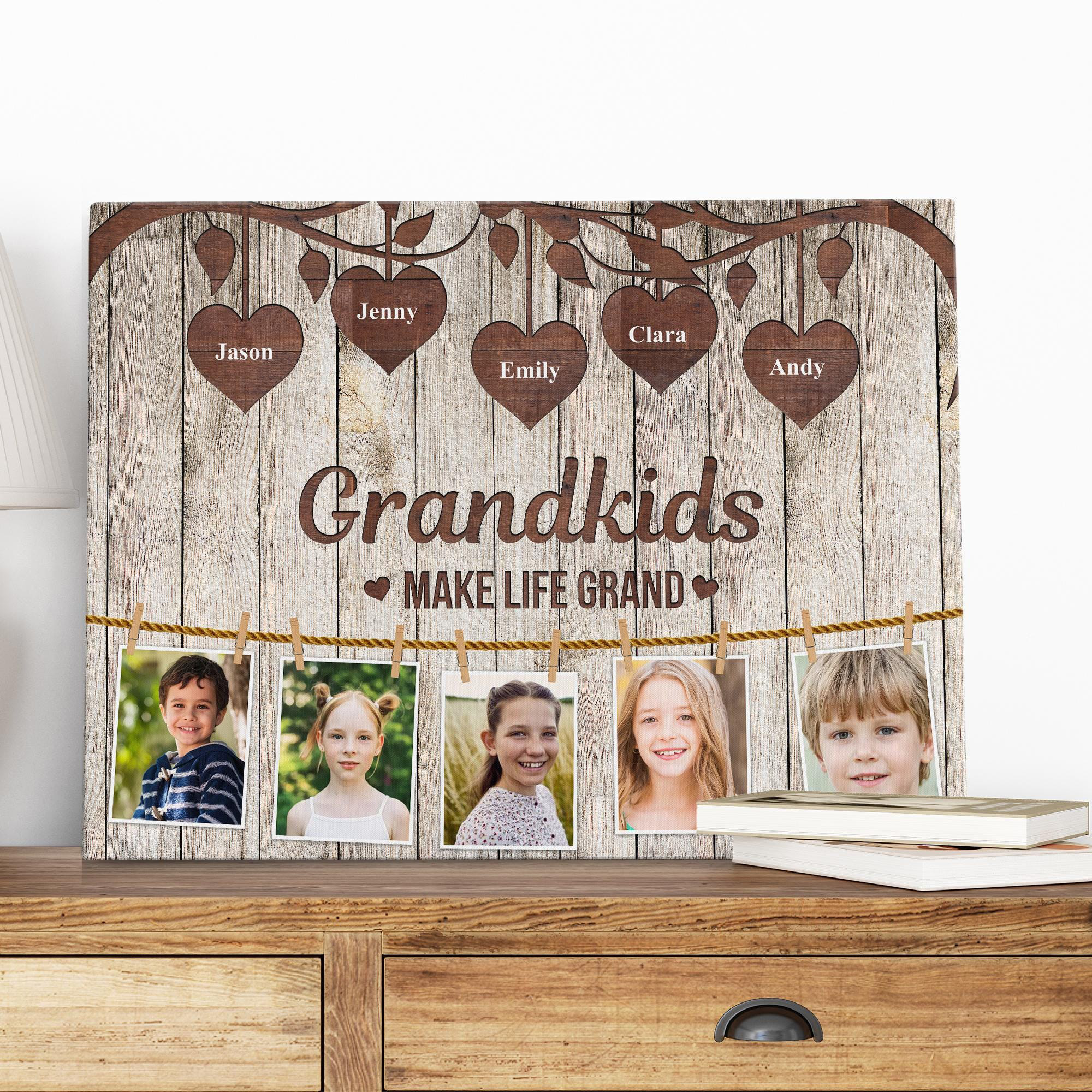 Personalized Photo Collage Gift for Grandparents Custom Family Picture Frame for Grandma and Grandpa