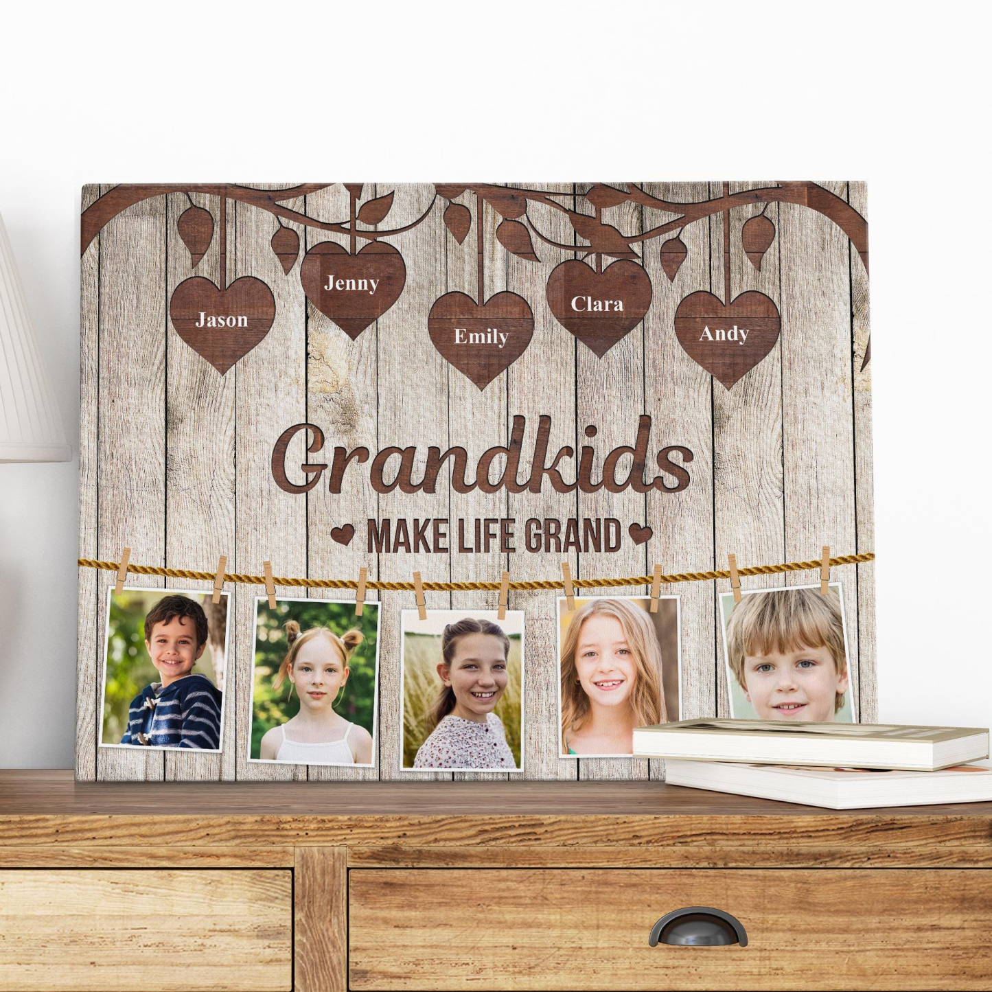 Personalized Photo Collage Gift for Grandparents Custom Family Picture Frame for Grandma and Grandpa