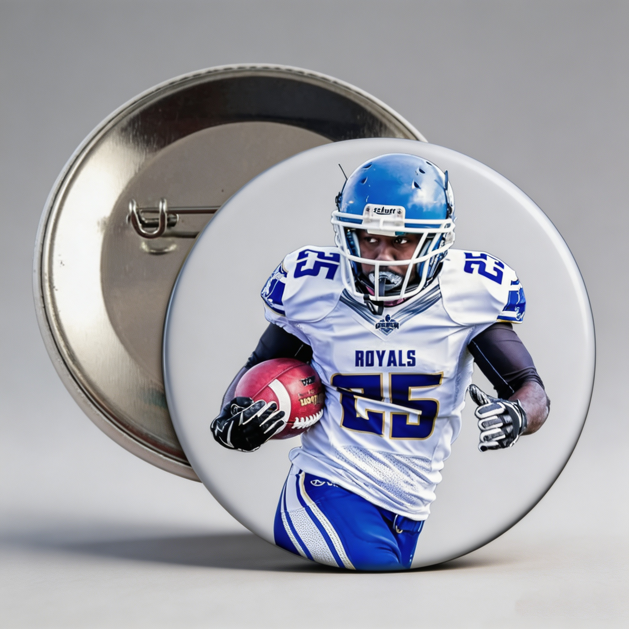Personalized Football Photo Button, Custom Pin Back Badge, Sports Photo Button for Game Day, Cheer & Senior Night