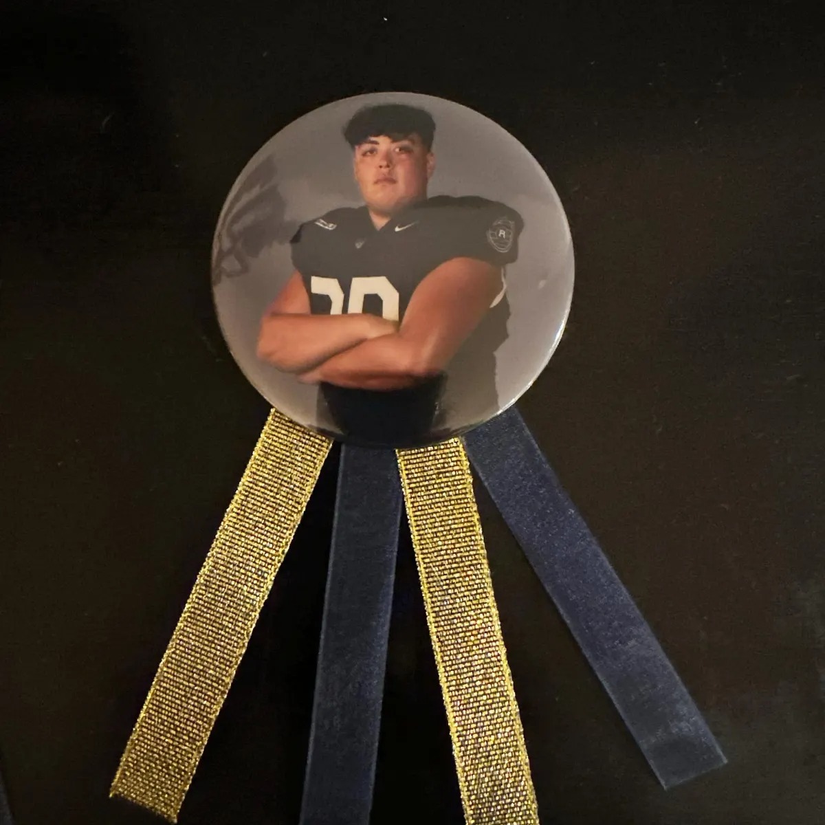 Personalized Football Photo Button, Custom Pin Back Badge, Sports Photo Button for Game Day, Cheer & Senior Night