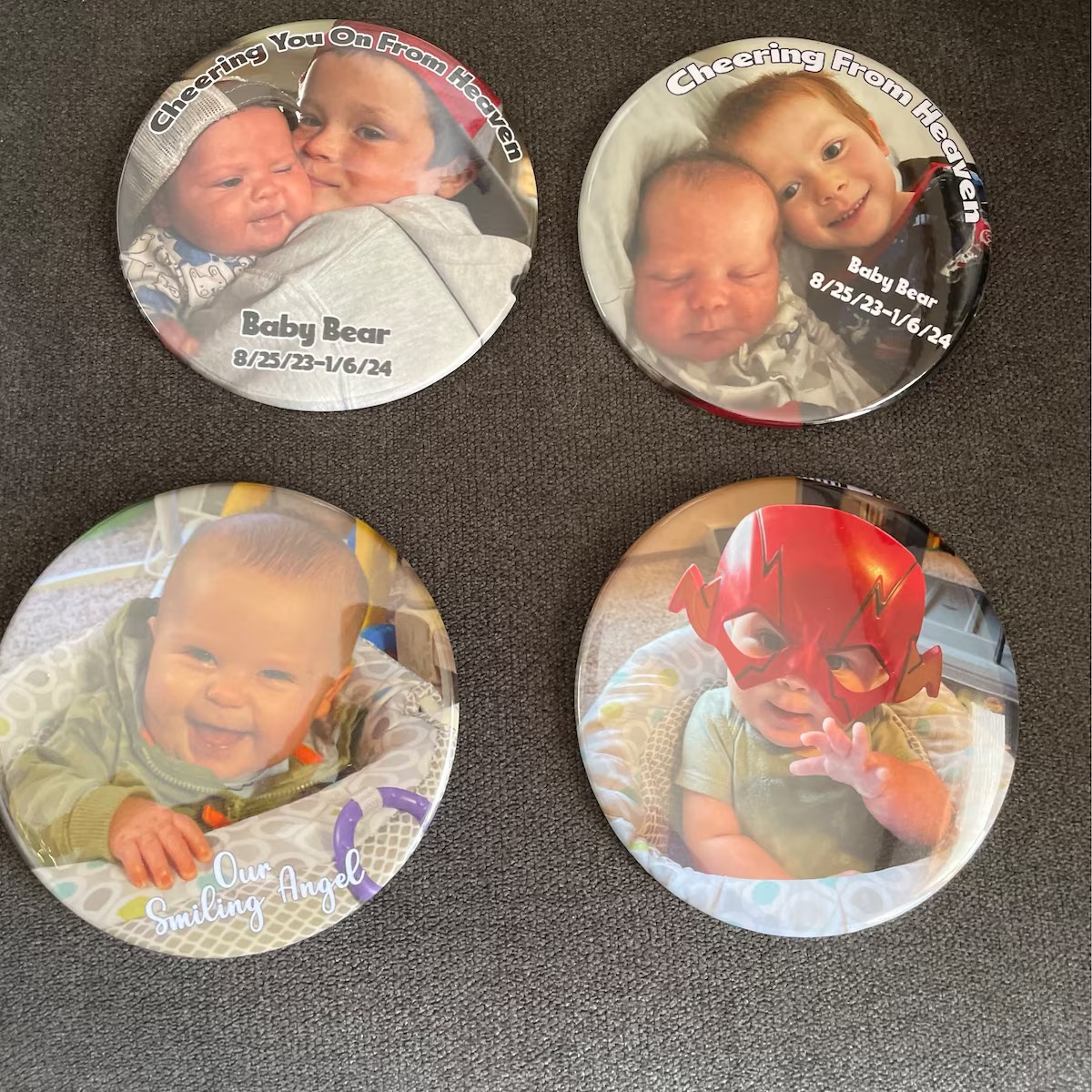 Personalized Football Photo Button, Custom Pin Back Badge, Sports Photo Button for Game Day, Cheer & Senior Night