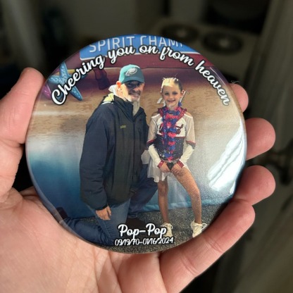 Personalized Football Photo Button, Custom Pin Back Badge, Sports Photo Button for Game Day, Cheer & Senior Night