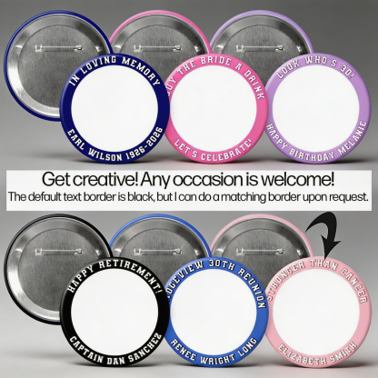 Personalized Sports Photo Button, Custom Photo & Text Pin Back Badge, Game Day & Senior Night Keepsake