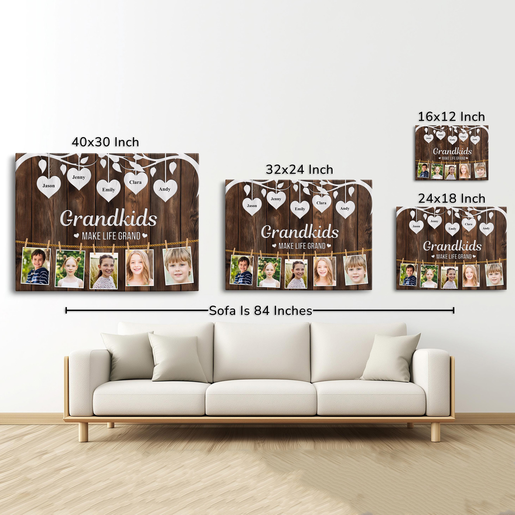 Personalized Photo Collage Gift for Grandparents Custom Family Picture Frame for Grandma and Grandpa