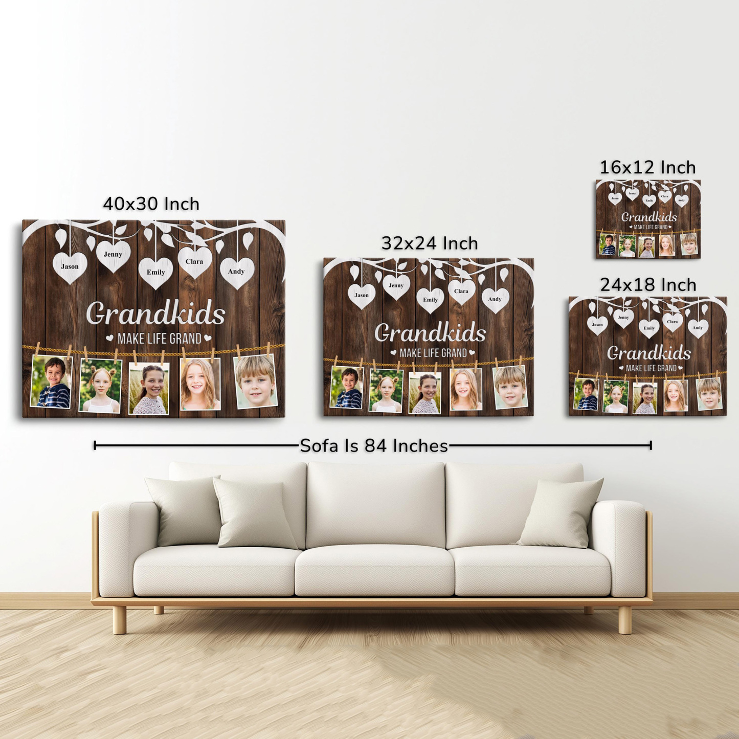 Personalized Photo Collage Gift for Grandparents Custom Family Picture Frame for Grandma and Grandpa