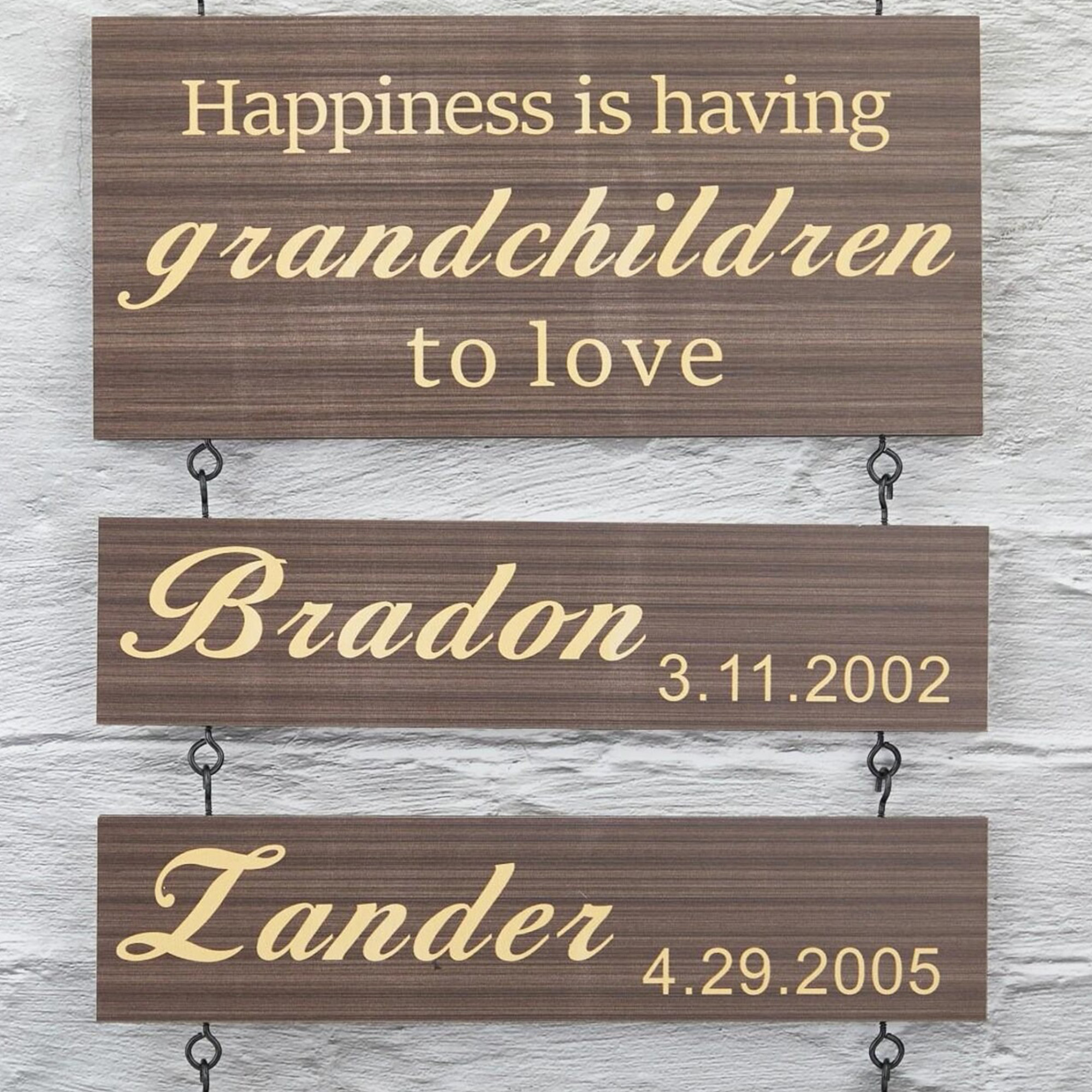 Personalized Grandkids Name Sign Custom Grandchildren Names and Birthdays Wooden Wall Decor for Grandparents
