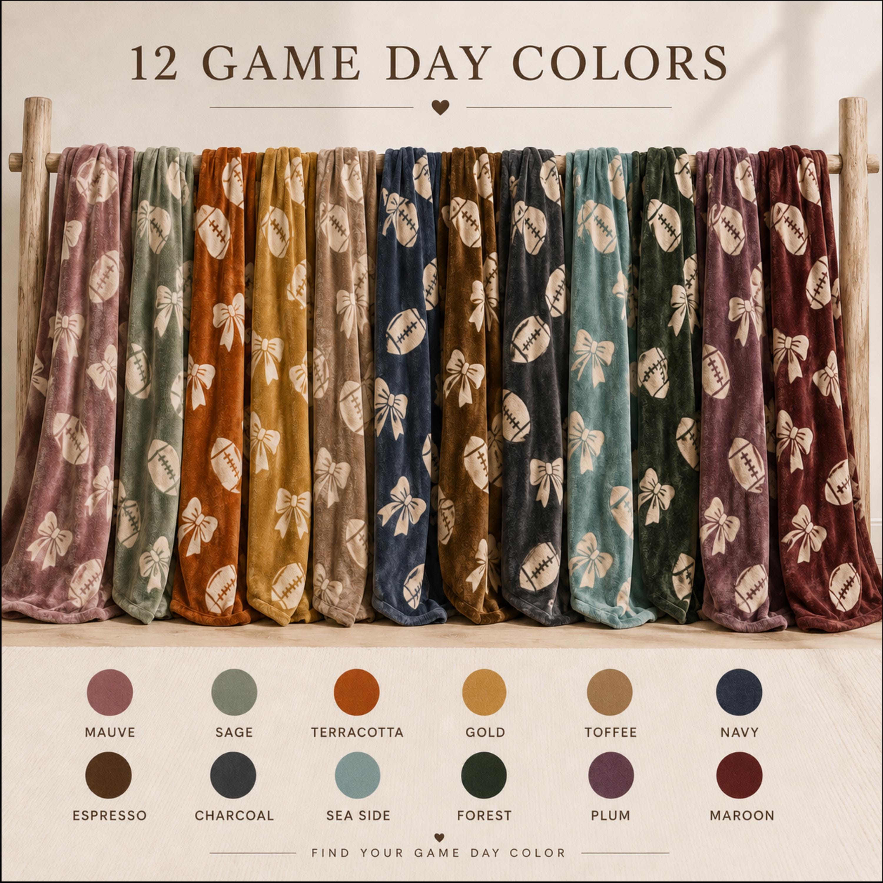 Personalized Football Game Day Blanket – Soft Plush Blanket for Fans & Cheerleaders