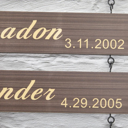 Personalized Grandkids Name Sign Custom Grandchildren Names and Birthdays Wooden Wall Decor for Grandparents
