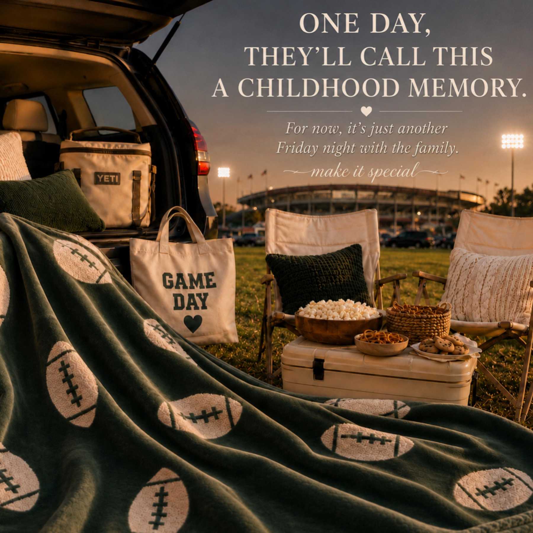 Personalized Football Game Day Blanket – Soft Plush Blanket for Fans & Cheerleaders