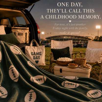 Personalized Football Game Day Blanket – Soft Plush Blanket for Fans & Cheerleaders