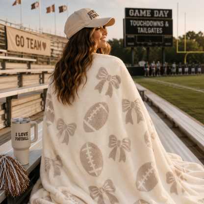 Personalized Football Game Day Blanket – Soft Plush Blanket for Fans & Cheerleaders