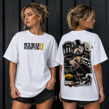 Red Dead Redemption 2 Inspired Unisex Graphic Tee – Western Cowboy Game T-Shirt