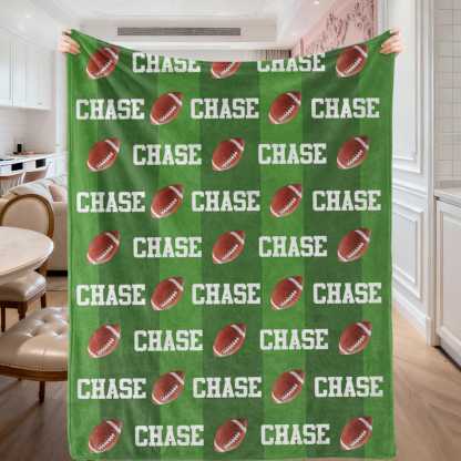 Personalized Football Blanket – Custom Team Name, Player Name & Number