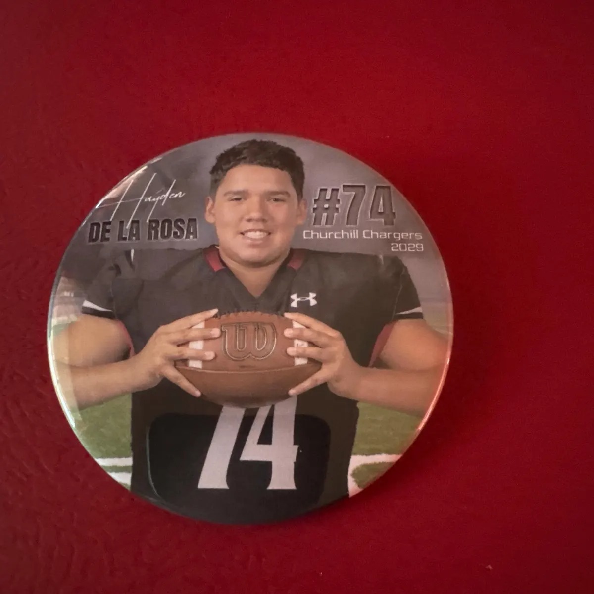 Personalized Football Team Photo Pin Custom Player Name Jersey Number Senior Night Game Day Gift