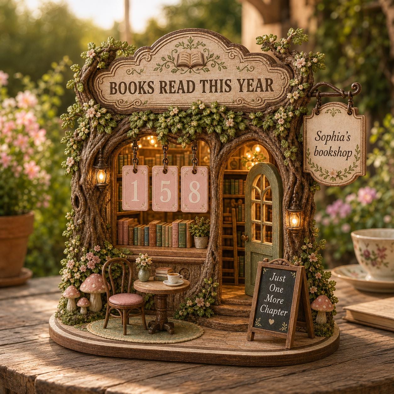 Personalized Book Tracker Wooden Reading Counter Custom Library Decor for Book Lovers and Reading Goals