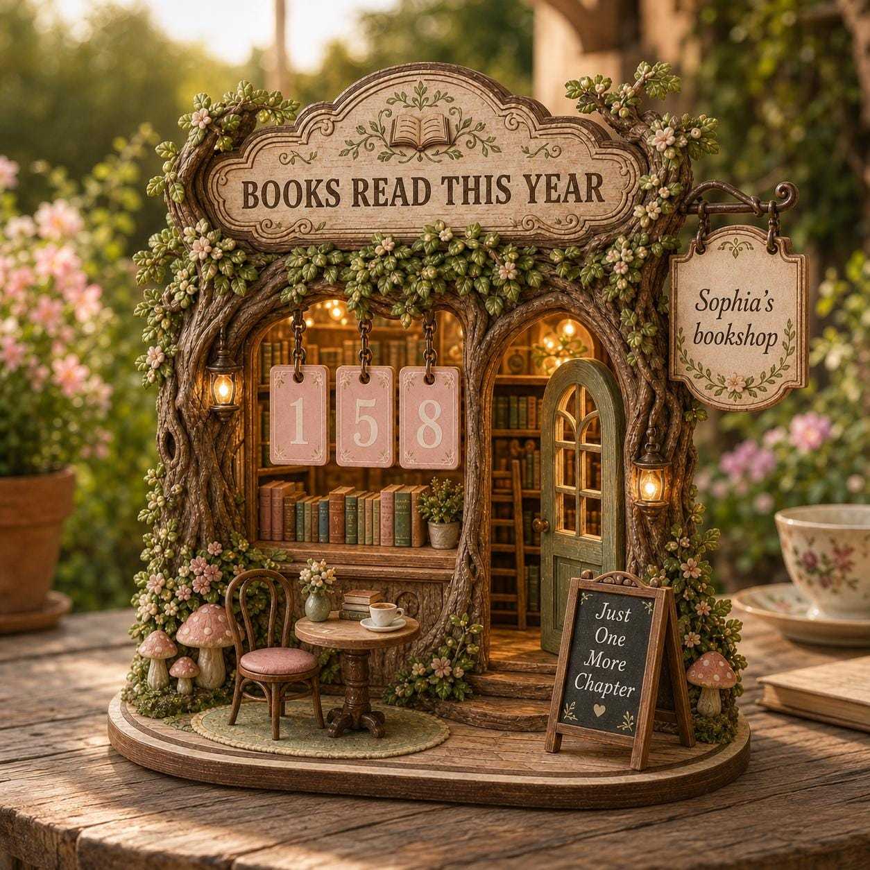Personalized Book Tracker Wooden Reading Counter Custom Library Decor for Book Lovers and Reading Goals