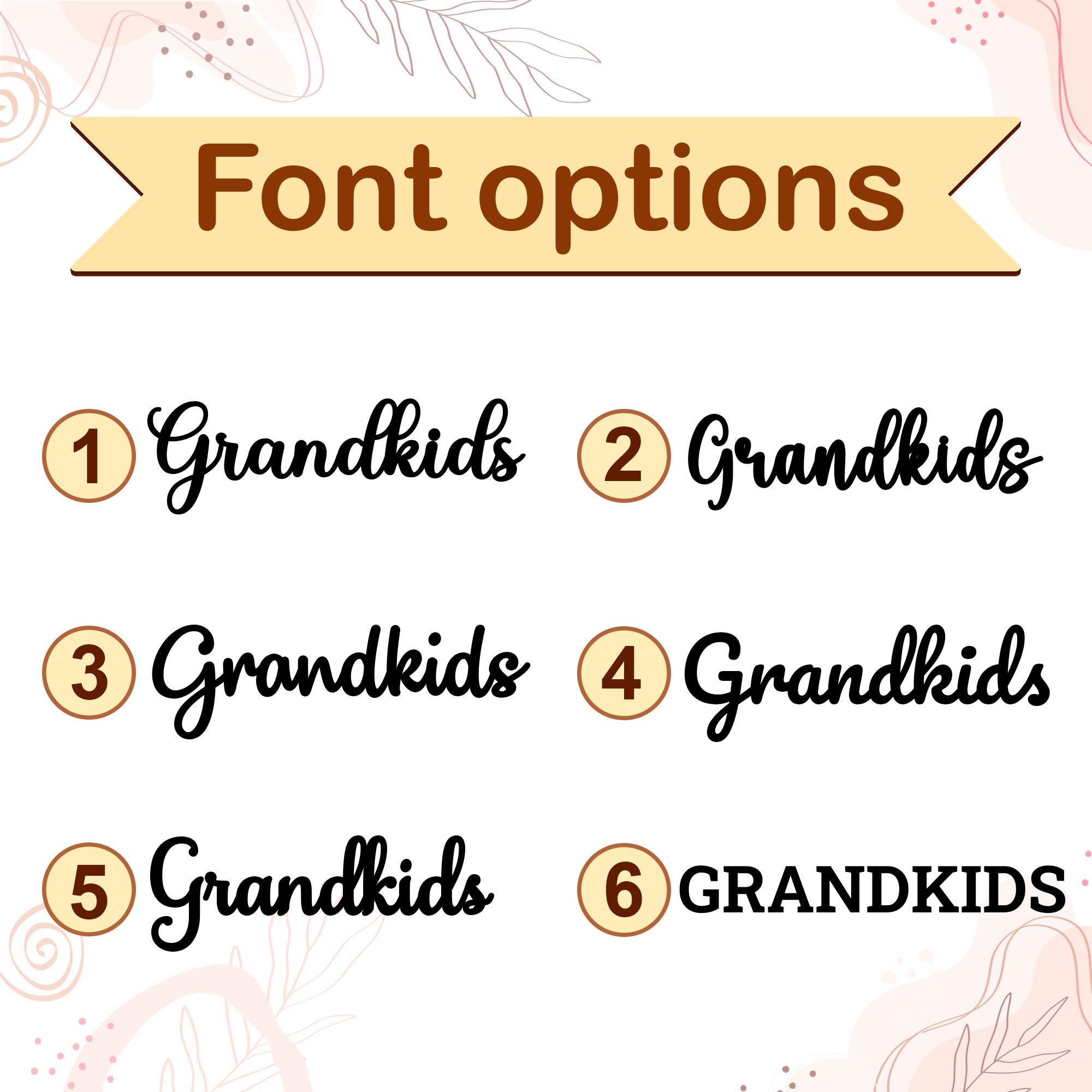 Personalized Grandchildren Wooden Sign Custom Family Names and Birthdays for Grandparents