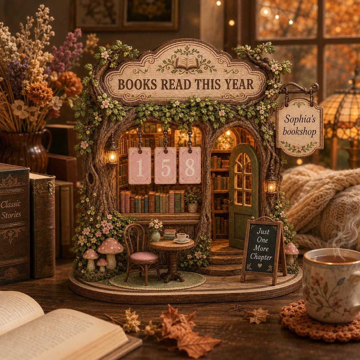 Personalized Book Tracker Wooden Reading Counter Custom Library Decor for Book Lovers and Reading Goals