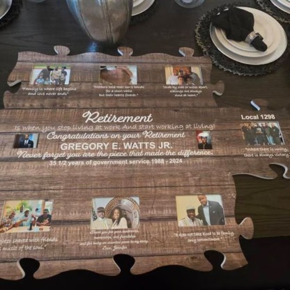 Personalized Family Name Photo Sign Expandable Wooden Wall Decor for Families
