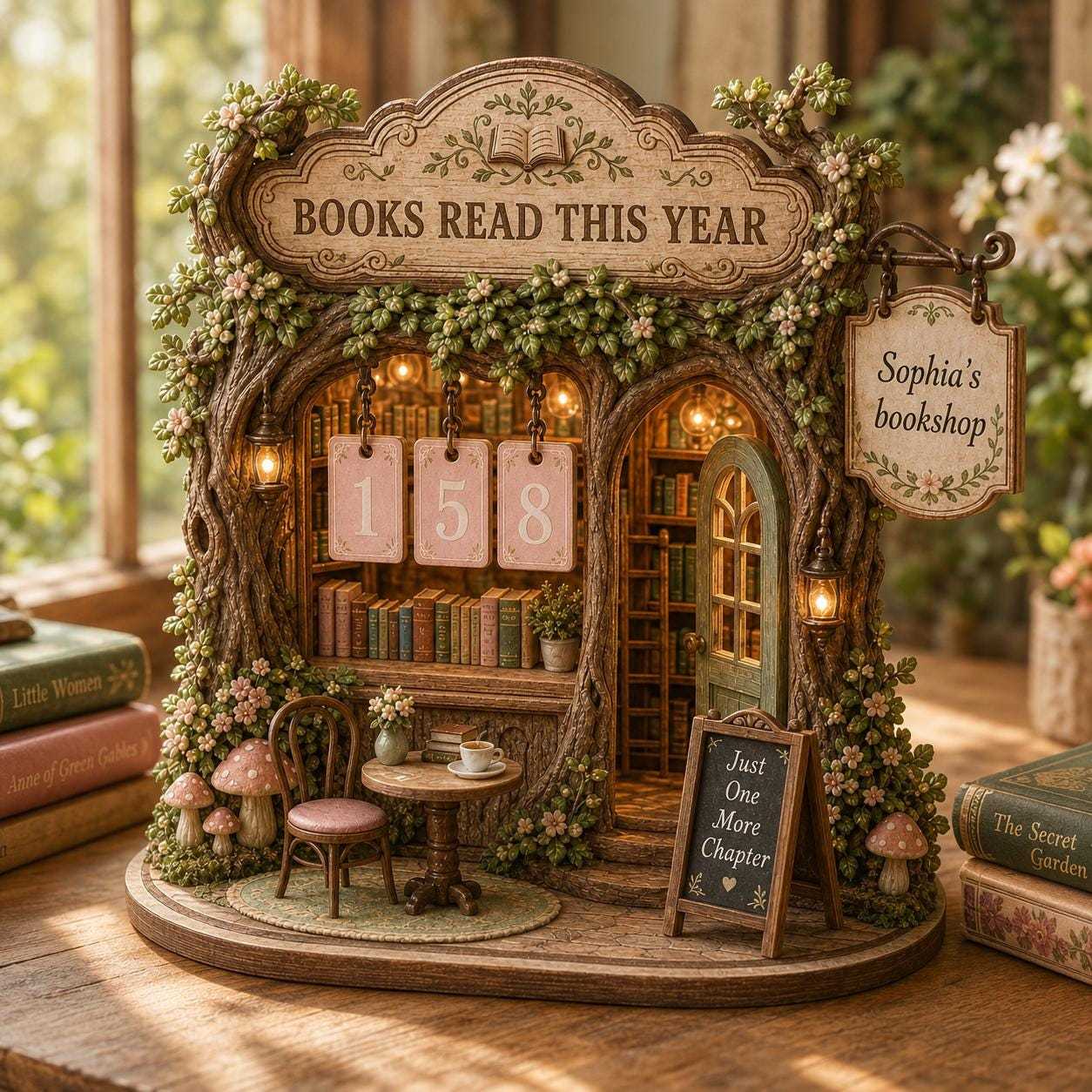 Personalized Book Tracker Wooden Reading Counter Custom Library Decor for Book Lovers and Reading Goals