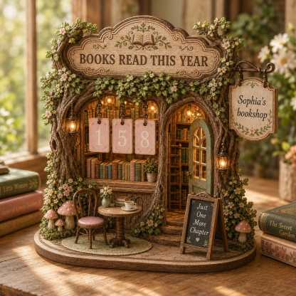 Personalized Book Tracker Wooden Reading Counter Custom Library Decor for Book Lovers and Reading Goals