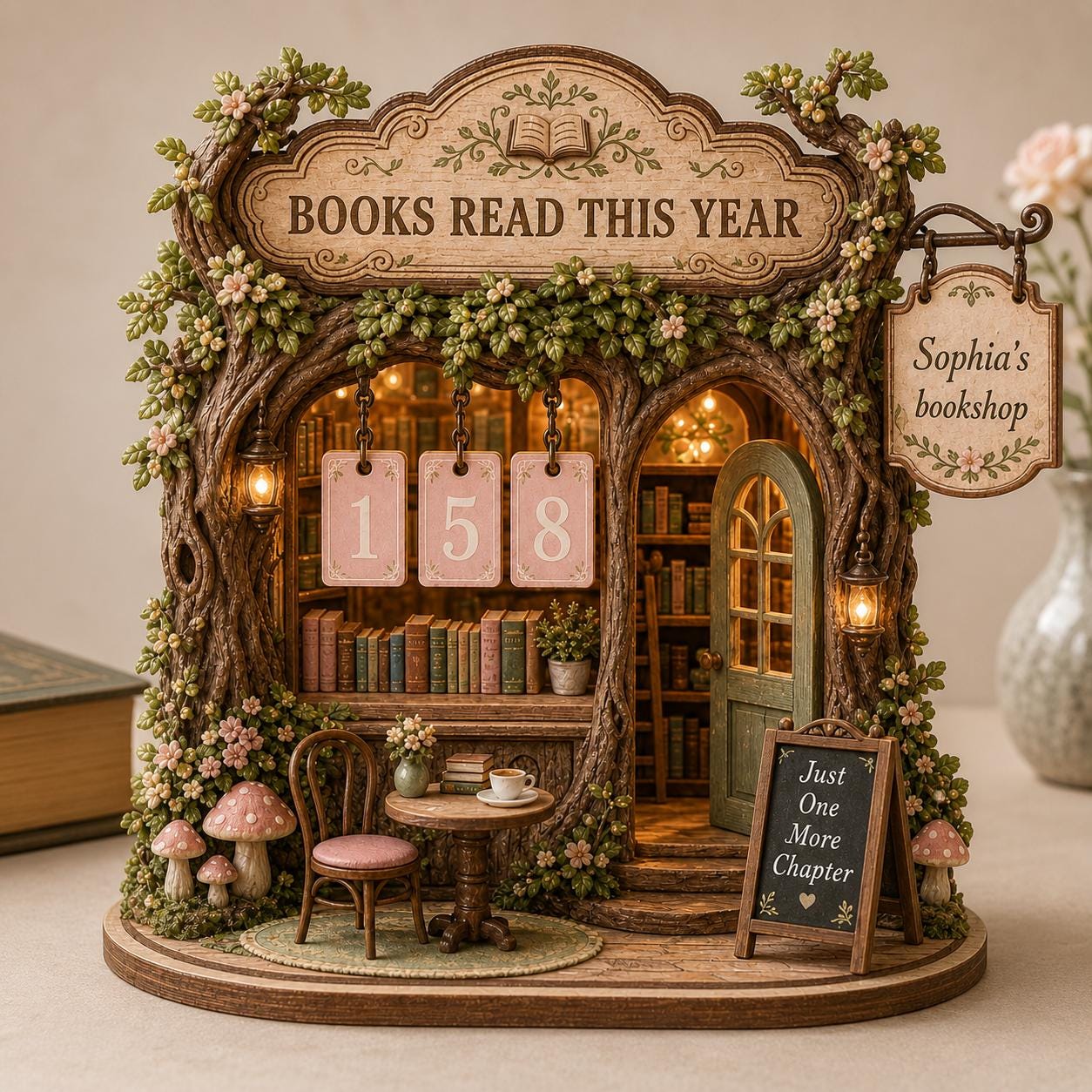 Personalized Book Tracker Wooden Reading Counter Custom Library Decor for Book Lovers and Reading Goals