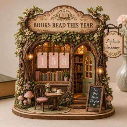 Personalized Book Tracker Wooden Reading Counter Custom Library Decor for Book Lovers and Reading Goals