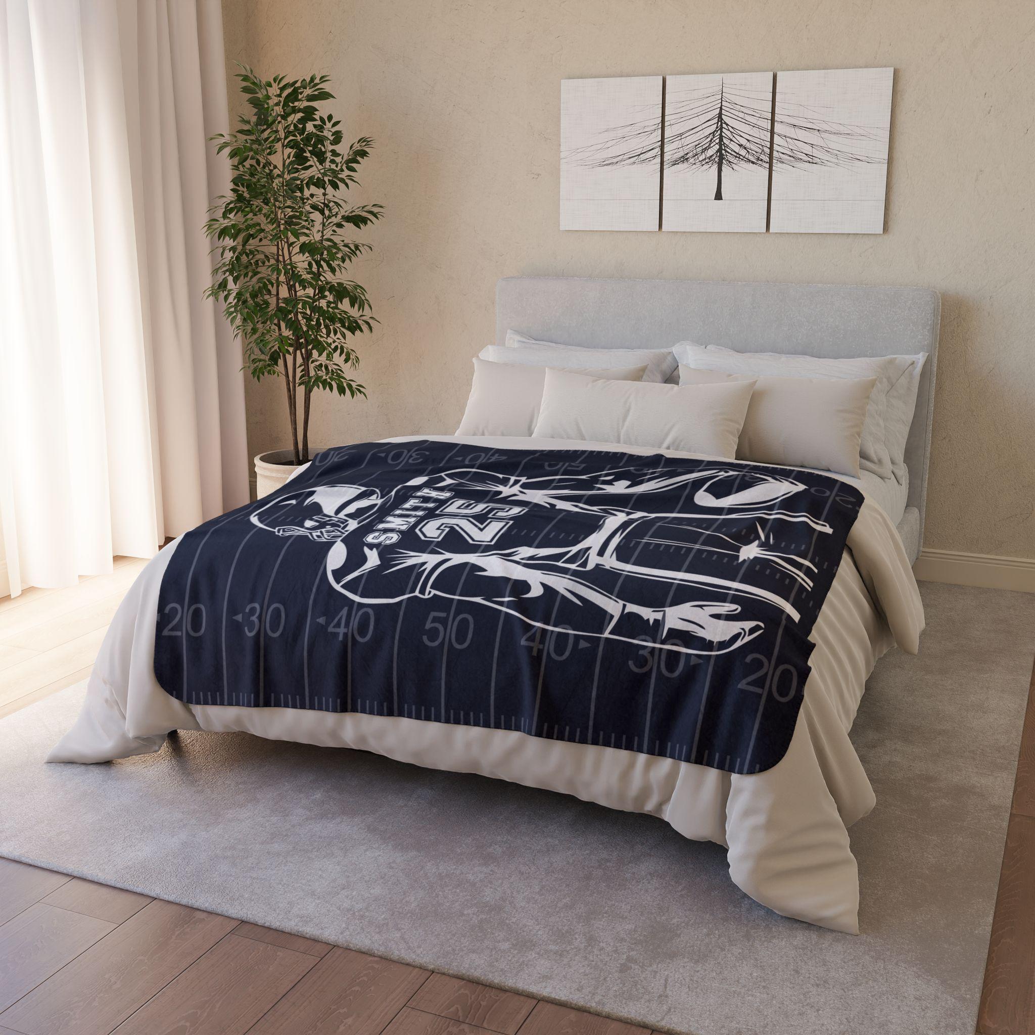 Personalized Football Blanket – Custom Name & Jersey Number