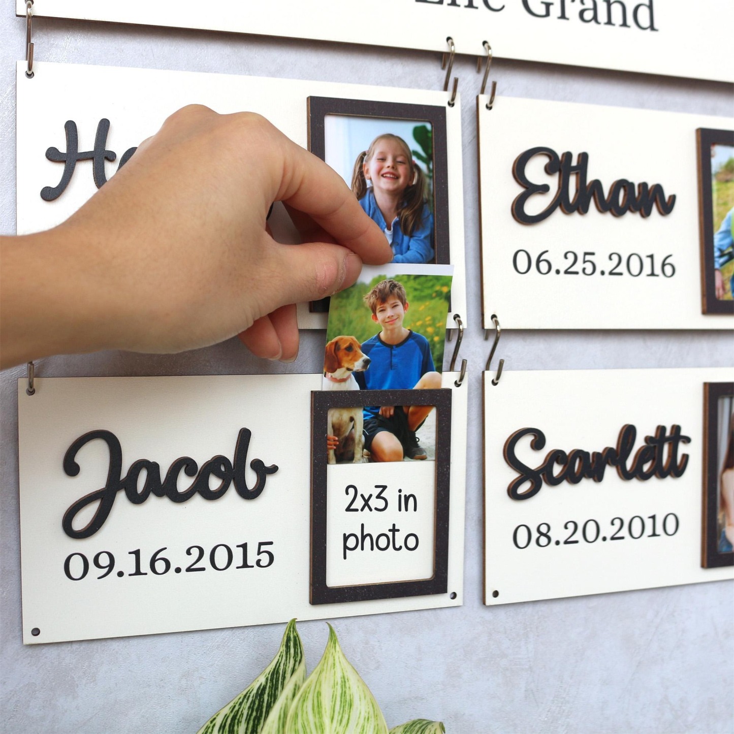 Personalized Grandchildren Wooden Sign Custom Family Names and Birthdays for Grandparents