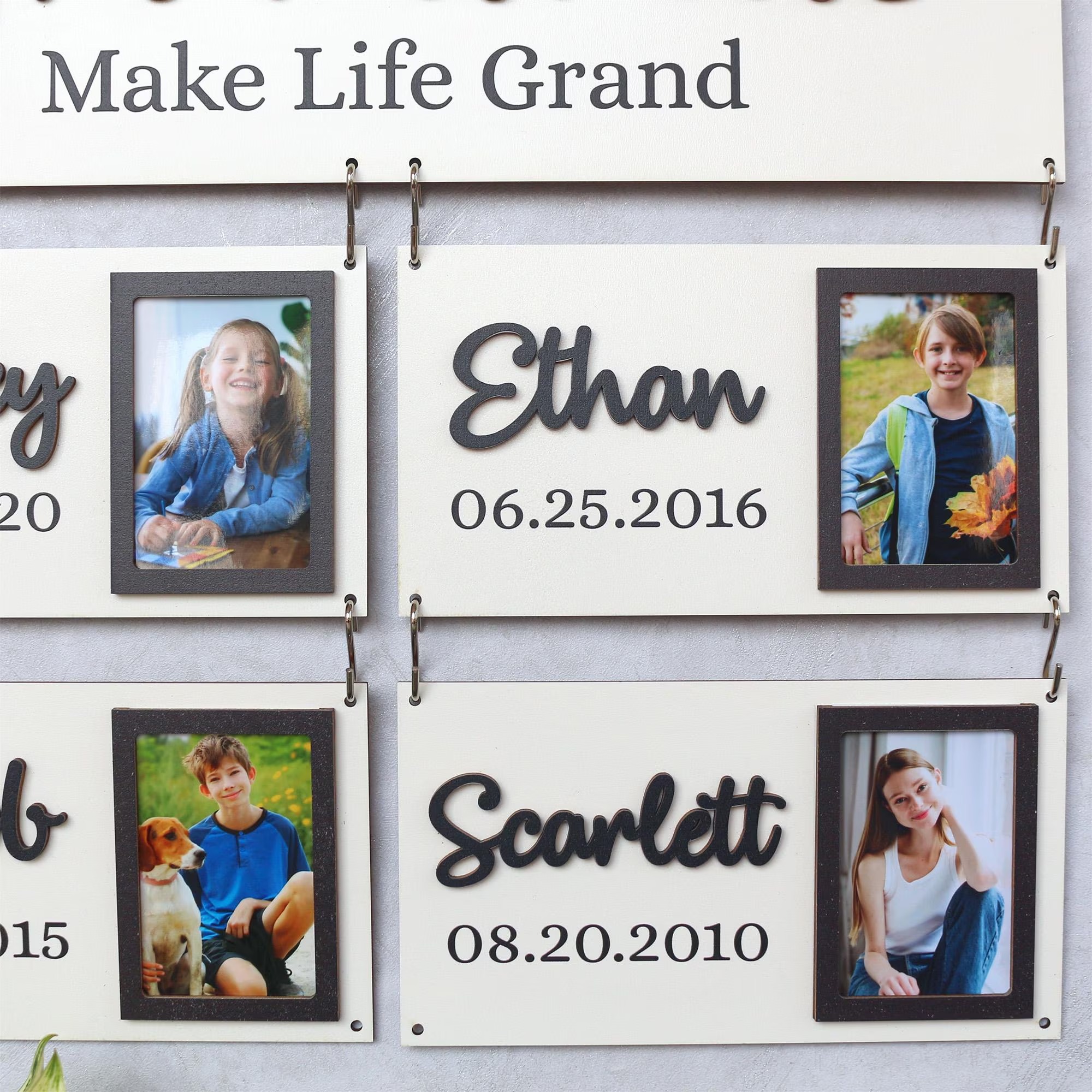 Personalized Grandchildren Wooden Sign Custom Family Names and Birthdays for Grandparents